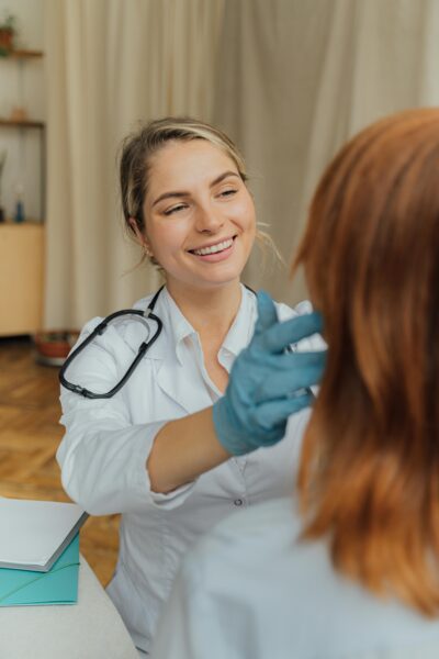 Doctor examining a patient
