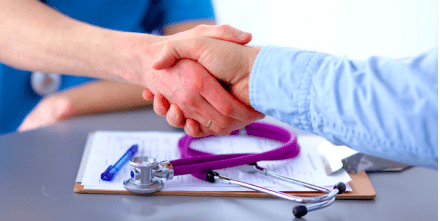 Handshake doctor patient